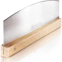 Dimono Pizzamesser DIMONO Profi Pizzamesser mit Holzgriff – Edelstahl Pizzaschneider Kräuter-Schneider Cutter mit Holz-Griff