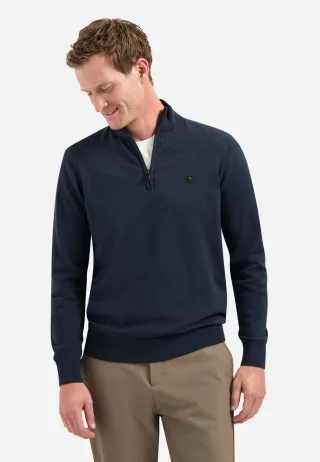 No Excess - Pullover Half Zip 2 Coloured Melange night - Gr. - M