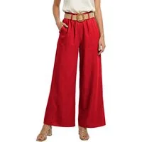 dy_mode Palazzohose Damen High Waist Palazzohose Weitbein Hose Schlupfhose Sommer Strand in Unifarbe, High Waist, mit elastischem Bund