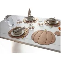 Home-trends24.de Platzset Tischset Kürbis Filz Herbst Deko Platzmatte Set 8tlg., (8-St)