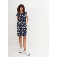 bonprix Shirtkleid mit elastischen Bündchen in der Taille, Loose Fit, mit Kurzarm