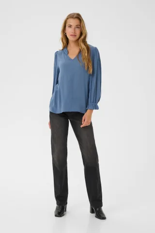 Langarm-Bluse KAliv Regular fit blue