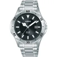 LORUS Solaruhr RX395AX9, Armbanduhr, Herrenuhr, Edelstahlarmband, analog, Tag