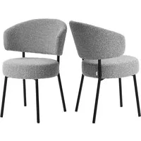 LeGer Home by Lena Gercke Esszimmerstuhl Sölve (Set, 2 St), Boucle Bezugsstoff, Metallgestell, Sitztiefe 48 cm