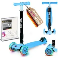 KINNAZ Dreiradscooter ab 5 Jahre, LED Räder, Höhe flexibel, faltbar, Roller Scooter Garantie, (Kinderroller, Kinnaz Two), faltbar, höhenverstellbar, LED Räder, Ersatzteilservice, aus Hamburg