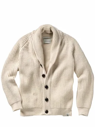 Peregrine Herren Cardigan Wilkinson Beige 100 % Schurwolle (Merino)