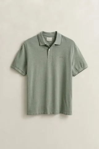 GANT - Zweifarbiges Poloshirt dry herb green - Gr. - XL