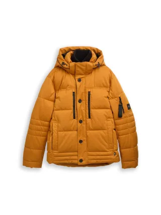 Tom Tailor - Puffer-Jacke mit abnehmbarer Kapuze peanut butter brown - Gr. - M