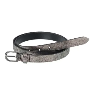 Yaya - Metallic Ledergürtel grau - Gr. - 85