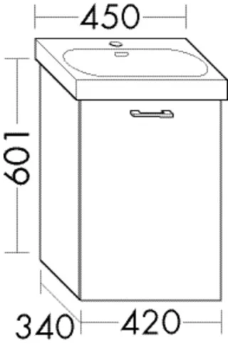 Burgbad Waschtischunterschrank System 30 Preisgruppe 1 Aqua 480x420x340 Eiche Dekor Flanelle WYTR042F6311