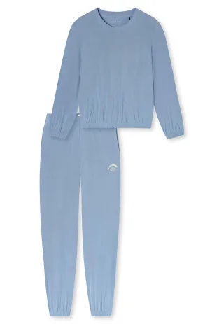 SCHIESSER - Lounge Set lang graublau - Gr. - 36