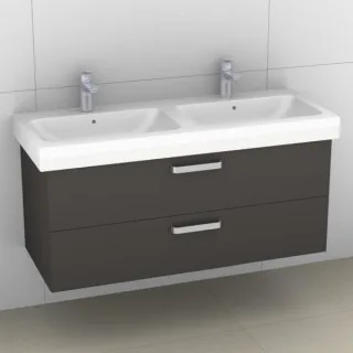 Artiqua 413 Waschtischunterschrank für iCon 124120 Stahlgrau, 413-WU2L-K05-7142-88 413-WU2L-K05-7142-88