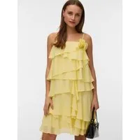 Vero Moda Trägerkleid VMADALYN SINGLET FLOUNCE DRESS EXP Kunstfaser, mit Volants