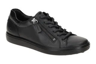 Ecco 490553 SOFT 7 - SIDE ZIP WOMEN Damenschuhe Schwarz Lackleder Sneakers