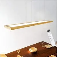 ZMH LED Pendelleuchte Holz rustikal Fernbedienung höhenverstellbar Ess- Wohnzimmer, Dimmbar, LED fest integriert, warmweiß, Tageslichtweiß, kaltweiß