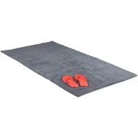 relaxdays Badematte Badteppich verschiedene Größen grau, Höhe 20 mm, Baumwolle, 80x150cm