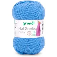 Gründl Hot Socks Merino Sockenwolle 4fädig einfarbig Häkelwolle, 210,00 m (50g Sockengarn 4fach uni, Strumpfwolle 4-fädig / 4-fach mit Merinowolle), 75% Wolle, 25% Polymaid