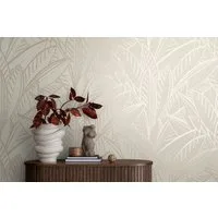 A.S. Création Vliestapete French Affair Blätter-Tapete Mustertapete Floral Blattmuster, strukturiert, leicht glänzend, (1 St), Vliestapete Blatt-Motiv für Schlafzimmer Küche Wohnzimmer Blätter Flur