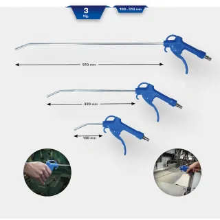 Brilliant Tools Druckluft-Ausblaspistolen-Satz, 3-tlg - BT160500