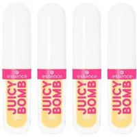 Essence Lipgloss JUICY BOMB PARTY JUMBO LIPGLOSS, 4-tlg., Ultraglänzendes Finish, transparente Textur, Litschi-Duft, vegan.