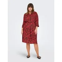 ONLY CARMAKOMA Blusenkleid CARHARMONY LIFE 3/4 BLK DRESS AOP BS Sommerkleid