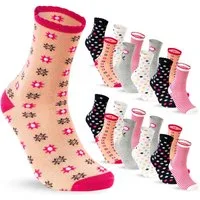 sockenkauf24 Socken 10 Paar Kinder Socken Jungen & Mädchen Baumwolle Kindersocken (35-38) - 54365