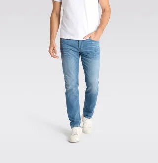 MAC - MAC JEANS - Arne Pipe, Linen Stretch Denim blau - Gr. - 34