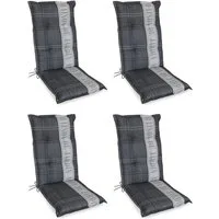 Gardissimo Hochlehnerauflage 4 er Set Maison Gartenstuhl Auflage Polsterauflage, (Spar-Set, 4 St., 4 Auflagen), UV-beständig für Hochlehner-Stühle Rückenhaltebändern und Bindebändern