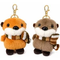 GOLDIA GMBH Schlüsselanhänger Otter Plüsch Anhänger mit Schal für Tasche und Schlüsselbund (Set, 1-tlg., Geschenk-Set), Mit Karabiner, Plüsch, Design zufällig, Farbe nicht frei wählbar