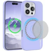 EAZY CASE Handyhülle Silikonhülle mit MagSafe für Apple iPhone 16 Pro 6,3 Zoll, Handytasche aus Silikon Slimcover mit Displayscchutz Violett Lavendel