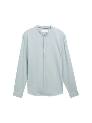 Denim Tom Tailor - Fitted Hemd mit Struktur ice blue diamond structure - Gr. - M