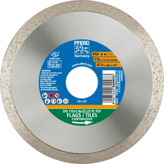 PFERD TOOLS Diamant-Trennscheibe DG FL 76x1,6x10 mm PSF z. Trennen v. Fliesen, hohe Schnittqualität - 68000025