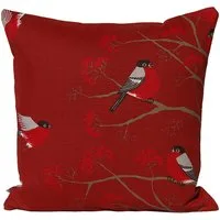beties Kissenbezug Beeren Vögel, (1 Stück), Kissenhülle ca. 40x40 cm Deko-Kissen (marsala)