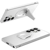 Wigento Handyhülle MagSafe für Samsung Galaxy S26 Ultra 5G TPU Silikonhülle Silber 6,9 Zoll, Magsafe, praktisch aufstellen, stoßdämpfend, robust