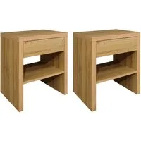 freiraum Nachtkommode Five, (2er-Set) in Eiche sanremo hell - 44x52x36 (BxHxT)