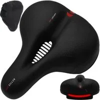 Trizand Fahrradsattel Reflektierender Fahrradsitz (Spar-Set, 1-tlg., Belüftung), bequemem und weichem Schaumstoff und 2 zusätzliche Federn