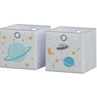 Vicco Faltbox, Grau, 30 x 30 cm (Motiv Weltall) (2 St)