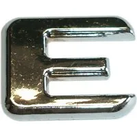 Hermann Schütz Aufkleber Hermann Schütz 3D-Relief-Chrome-Buchstabe E