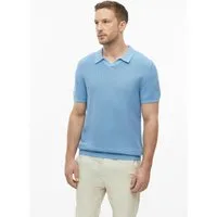 s.Oliver Kurzarmpullover Strickpullover Strukturiertes Strick-Polo mit Rippbündchen