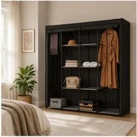 HTI-Living Stoffschrank Stoffschrank XL Lena Dunkelgrau (Stück, 1-St., 1 Stoffschrank, ohne Dekoration) Kleiderschrank