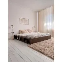 Karup Design Stauraumbett Ziggy Bed, Stauraumbett, FSC®-zertifiziertes Massivholz made in Europe (Erhältlich für Matratzen Breite 90, 120, 140, 160 oder 180 cm), mit 3 Ablagen, inklusive Lattenrost, ohne Matratze, mehrere Farben