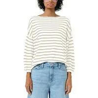 QS 3/4 Arm-Pullover gestreift, mit Viskose