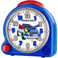 Jacques Farel Kinderwecker Polizeitauto, AVC 05POL Quarzwecker, mit Polizeimotiv, ideal auch als Geschenk