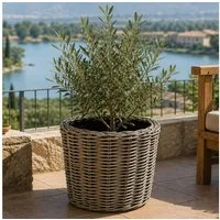 Van der Leeden Blumentopf 40x38cm Rattan Weide Sylter Korb Drypot 23L (Stück, 1 St., Packung), Indoor & Outdoor, Rattan, 23 L, Naturprodukt, incl. Kunststoffeimer