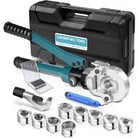 XERSEK Rohrzange Hydraulische Presszange V-Kontur TH-Kontur Rohrpresszange Crimpzange, Handpresszange Presswerkzeug V12 V15 V18 V22 V28, & TH16 TH20 TH26 TH32 Backeneinsätze mit, Rohrabschneider für Kupferrohr Und Verbundrohr
