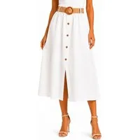 Mississhop Schlupfrock Damen Rock 100 % Baumwolle Dekorative Knopfleiste S/M