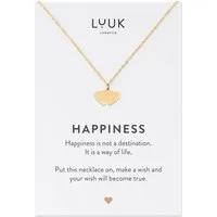 LUUK LIFESTYLE Kette mit Anhänger Ginkgo, Freundschaftskette, Geschenkidee, Yoga Schmuck, Boho Style
