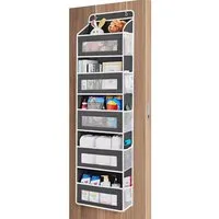 Diwzbyn Hängeregal Hängeregal Tür-Organizer mit 5 Netztaschen, Aufbewahrungssystem für Schlafzimmer und Büro, inkl. Metallhaken