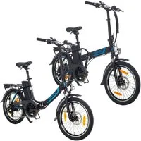 smartEC E-Bike Klapprad E-Klapprad Camp-20D & Camp-20H E-Bike 20 Zoll Schwarz, 7 Gang Shimano Tourney Schaltwerk, Kettenschaltung, Hinterrad-Nabenmotor, 562.00 Wh, (2er Set, 12 tlg., Akku mit Ladegerät), Damen/Herren Unterstützung 25 km/h Anfahrhilfe