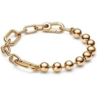 Pandora Edelstahlarmband Metallperlen und Gliederkettenarmband von PANDORA ME, vergoldet